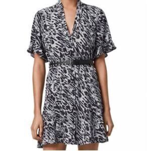 AllSaints Krystal Splash Dot Wrap Dress
